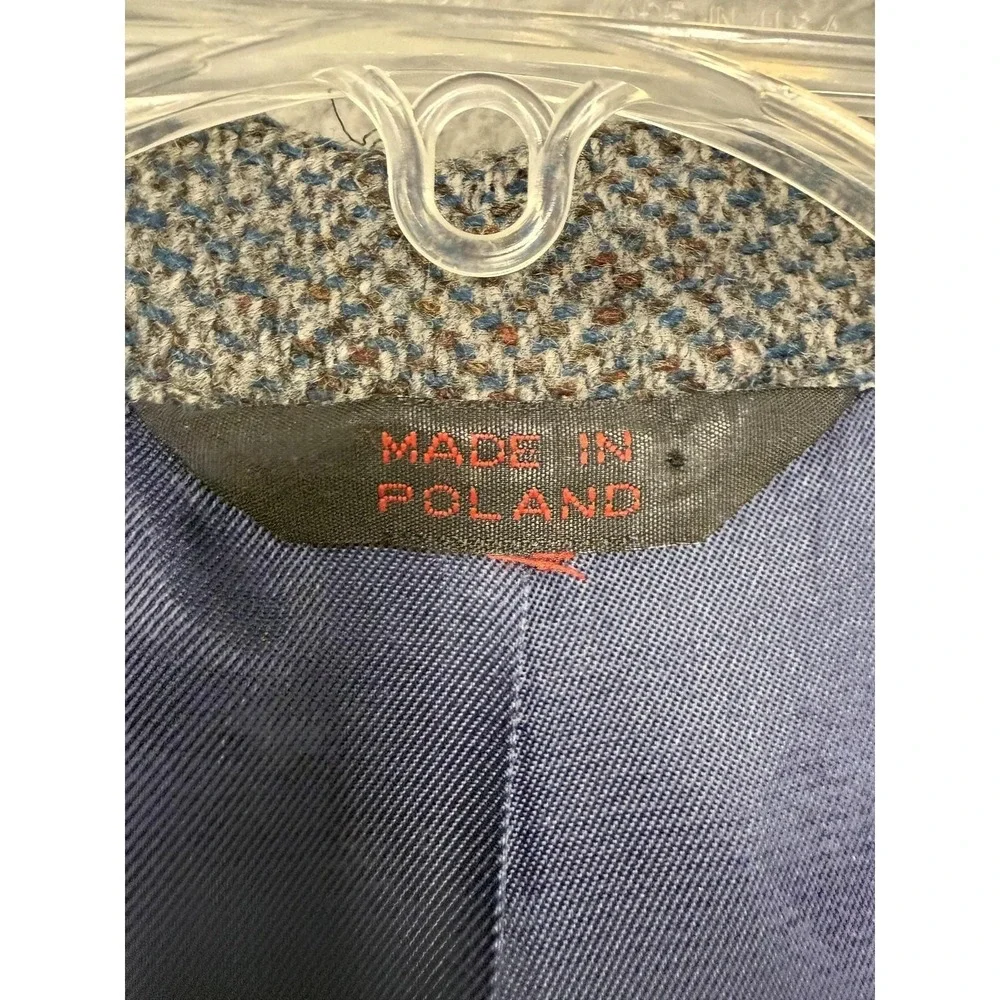 Vintage Savile Row Blazer Mens 48 Gray Wool Herringbone‎ Tweed Sport Coat